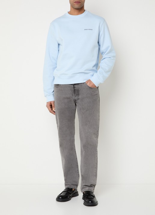 Daily Paper Snake shield sweater met logo- en backprint - voorkant 3 lichtblauw