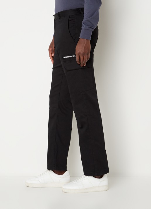 Daily Paper Straight fit cargobroek met logo - detail 2 zwart