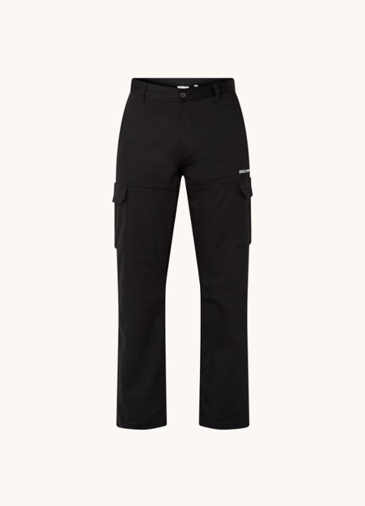 Daily Paper Straight fit cargobroek met logo - voorkant 3 zwart