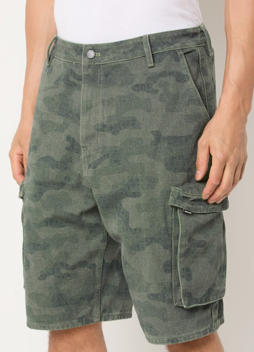 Daily Paper Straight fit korte cargobroek met camouflageprint