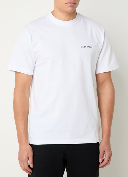 Daily Paper T-shirt met logo- en backprint - achterkant 3 wit