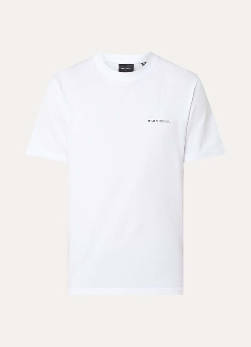 Daily Paper T-shirt met logo- en backprint - voorkant wit