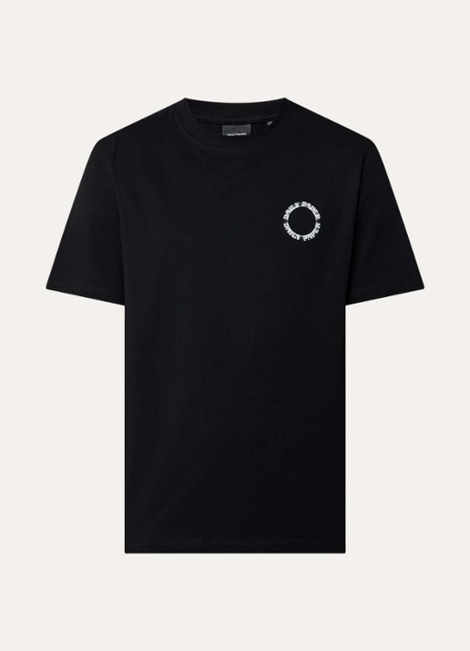 Daily Paper T-shirt met logo en ronde hals - voorkant 2 zwart