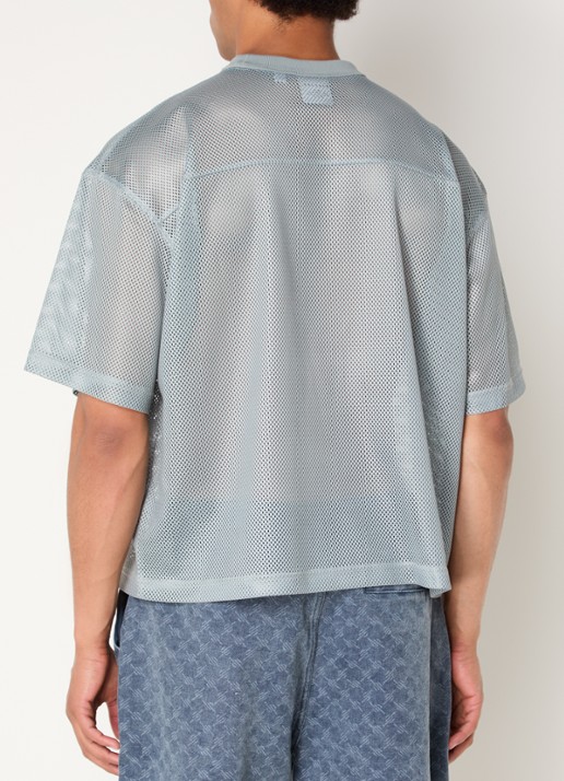 Daily Paper T-shirt van mesh met logoprint - achterkant 4 olijfgroen