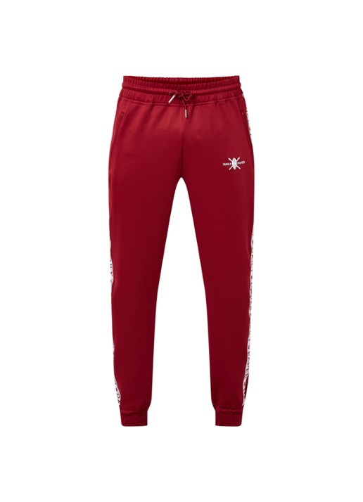 Daily Paper Tapered fit joggingbroek met logoband - voorkant 4 cranberryrood