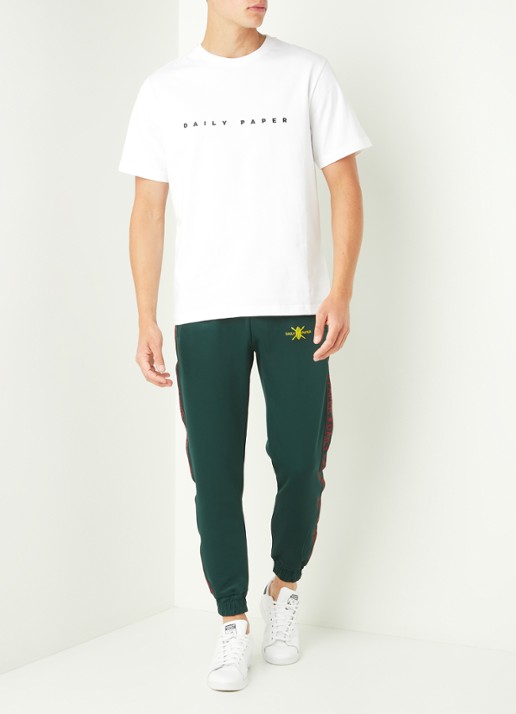 Daily Paper Tapered fit joggingbroek met logoband - voorkant 2 groen