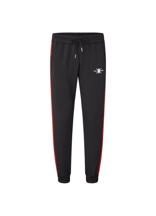 Daily Paper Tapered fit joggingbroek met logoband - voorkant diepzwart