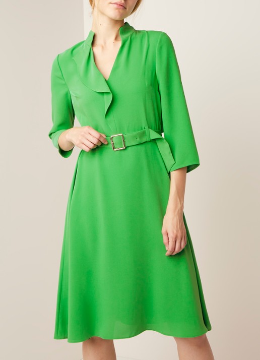 Damsel in a Dress Cindie midi jurk van crêpe met ceintuur - detail 4 groen