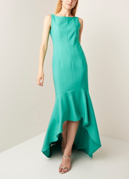 Damsel in a Dress Leela mouwloze galajurk met volant en ronde hals - voorkant 2 mint