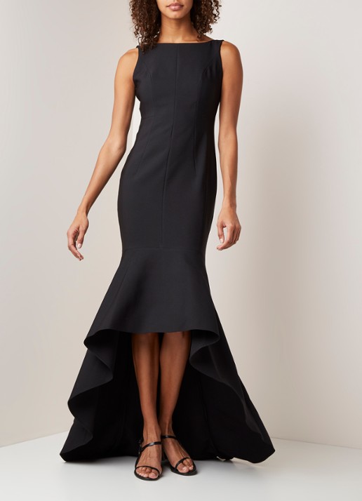 Damsel in a Dress Leela mouwloze maxi jurk met volant - detail zwart