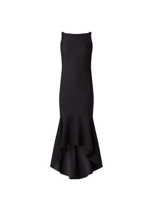 Damsel in a Dress Leela mouwloze maxi jurk met volant - voorkant 3 zwart