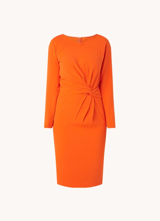 Damsel in a Dress Valo mini jurk met vleermuismouw - voorkant orange