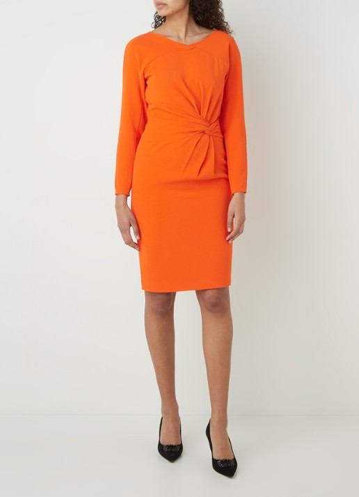 Damsel in a Dress Valo mini jurk met vleermuismouw - voorkant 2 orange