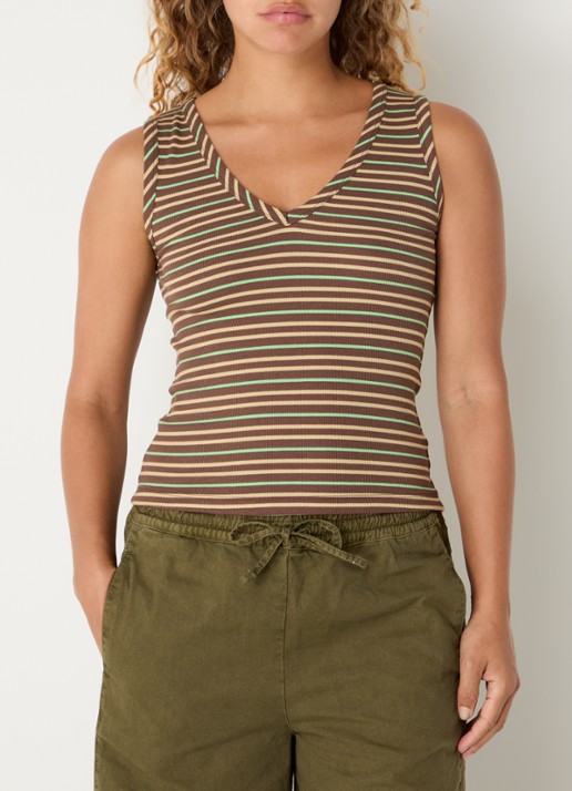 Damson Madder Arlea tanktop met V-hals en streepprint