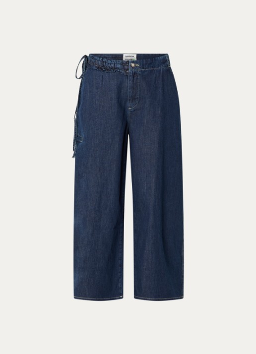 Damson Madder Augusta mid waist straight leg jeans met donkere wassing - voorkant 2 indigo