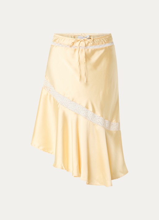 Damson Madder Delphia midi rok van satijn met broderie