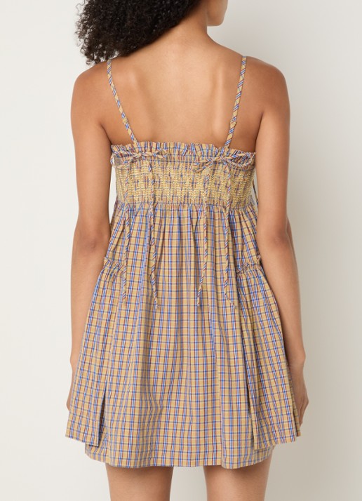 Damson Madder Lilo mini jurk met ruitdessin - achterkant 2 geel