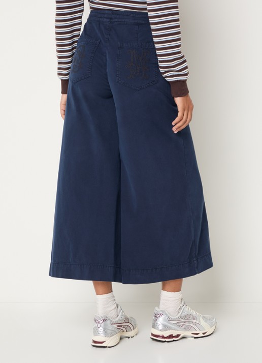 Damson Madder Lotta mid waist chino met steekzakken - achterkant donkerblauw