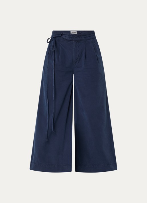 Damson Madder Lotta mid waist chino met steekzakken - voorkant 3 donkerblauw