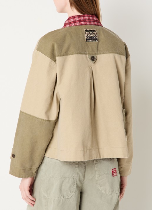 Damson Madder Marcelle reversible jack met klepzakken - achterkant beige