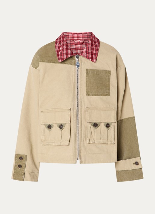Damson Madder Marcelle reversible jack met klepzakken - voorkant 2 beige