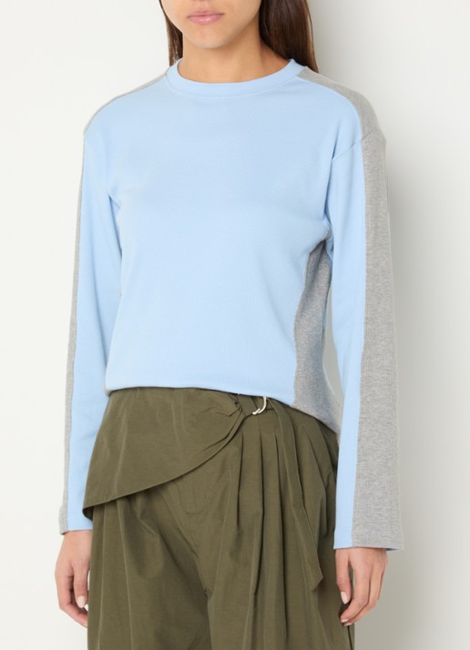 Damson Madder Romey longsleeve met ribstructuur