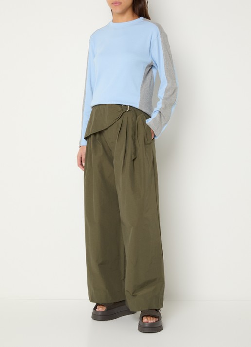 Damson Madder Romey longsleeve met ribstructuur - voorkant 2 blauw
