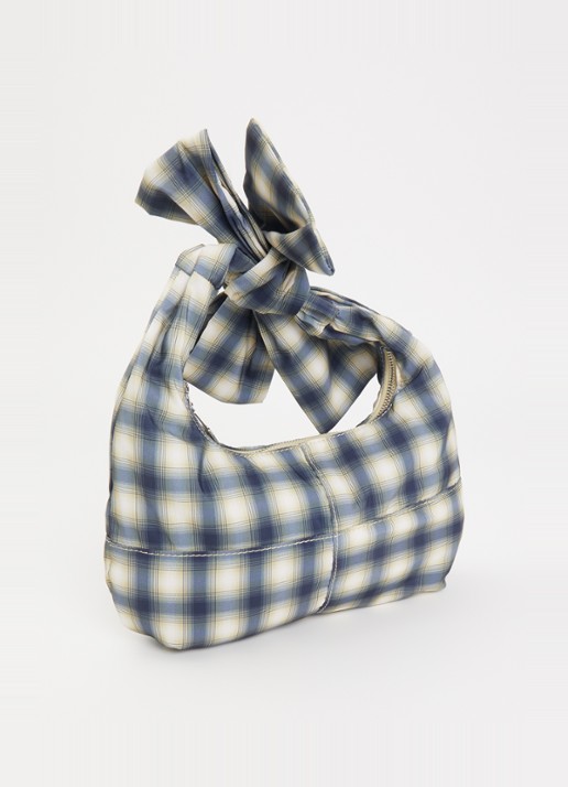Damson Madder Roo check tie schoudertas met ruitdessin  - achterkant 5 groen