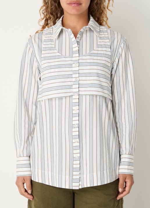 Damson Madder Valeria oversized blouse met streepprint