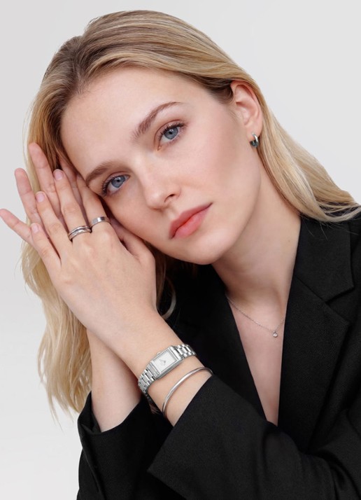Daniel Wellington Bound mini horloge DW00100930 - voorkant 2 zilver