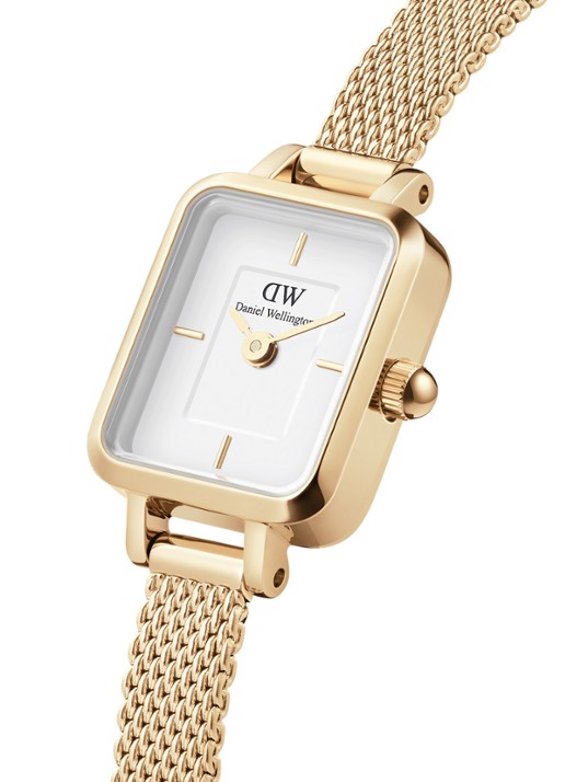 Daniel Wellington Quadro Mini horloge DW00100725 - detail goud