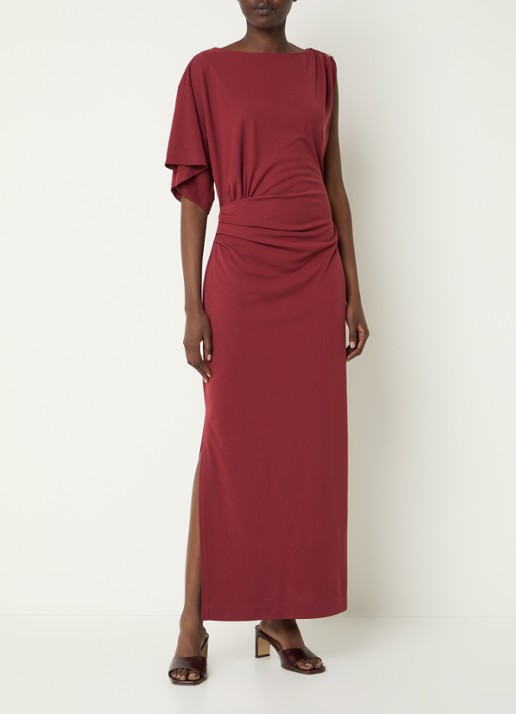Dante 6 Aliki maxi jurk met split - detail 4 donkerrood