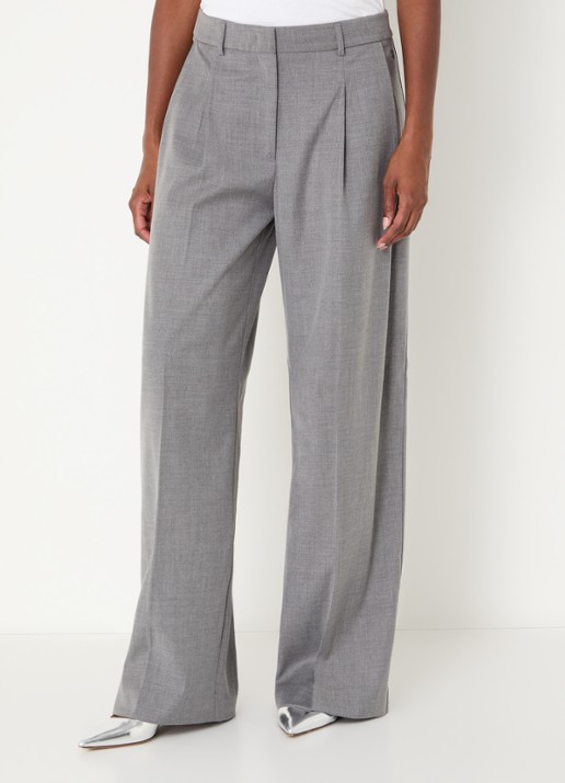 Dante 6 Biaxa high waist loose fit pantalon met gemêleerd dessin