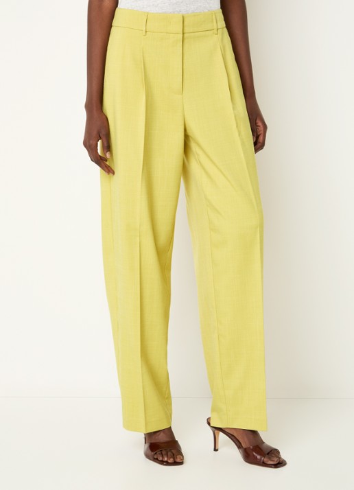 Dante 6 Douce high waist tapered fit pantalon met persplooi