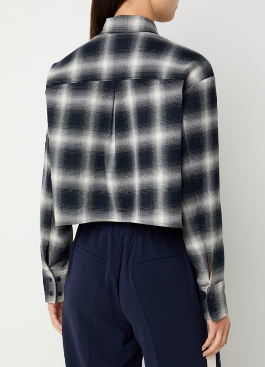 Dante 6 Eason blouse met ruitdessin en pailletten - achterkant 3 zwart