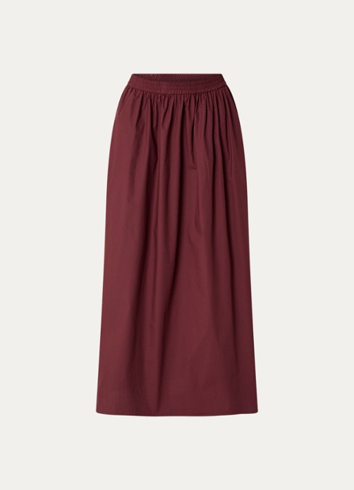 Dante 6 Gisole mid waist maxi rok met split - voorkant kastanjebruin