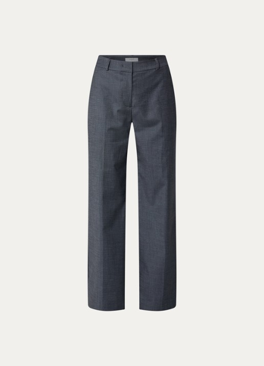 Dante 6 Gomo high waist wide fit pantalon met steekzakken - voorkant donkergrijs