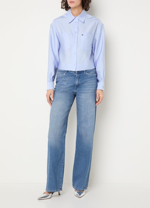 Dante 6 Hari blouse met borstzakken - voorkant 2 lichtblauw