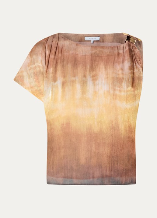 Dante 6 Kaira top met boothals - voorkant donkeroranje
