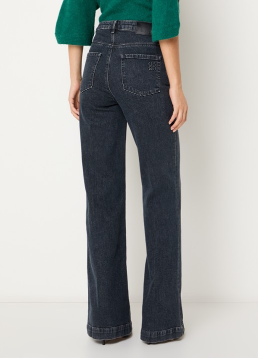 Dante 6 Kendell mid waist flared jeans met gekleurde wassing - achterkant 2 antraciet