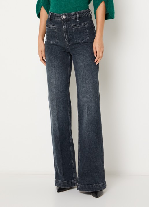 Dante 6 Kendell mid waist flared jeans met gekleurde wassing