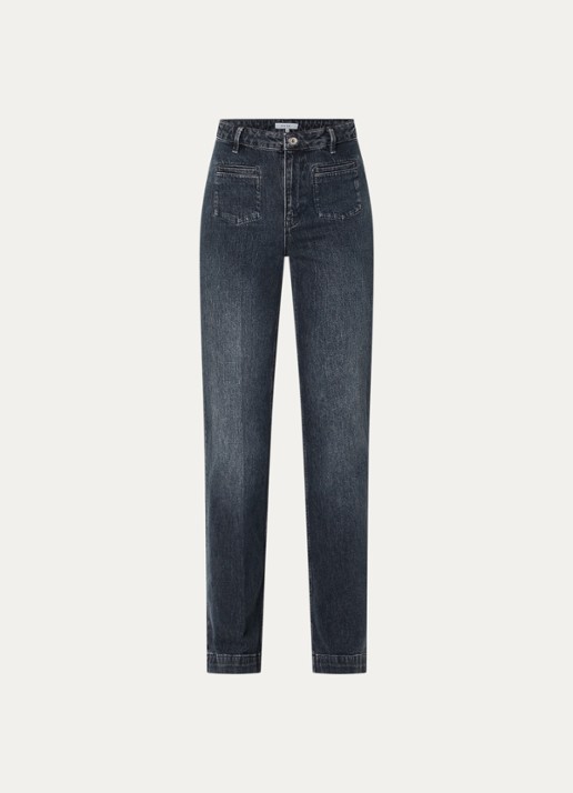 Dante 6 Kendell mid waist flared jeans met gekleurde wassing - voorkant 3 antraciet