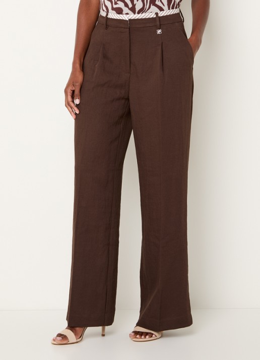 Dante 6 Kenila high waist straight fit pantalon met steekzakken