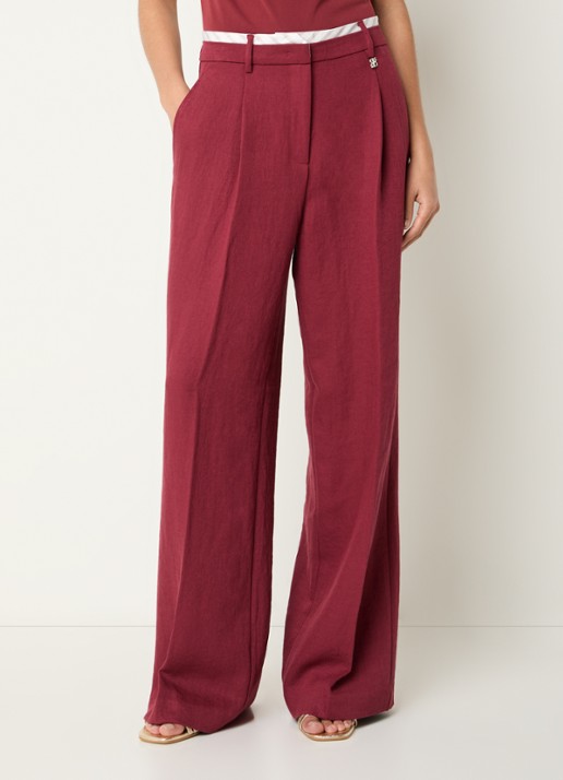 Dante 6 Kenila high waist wide fit pantalon met steekzakken