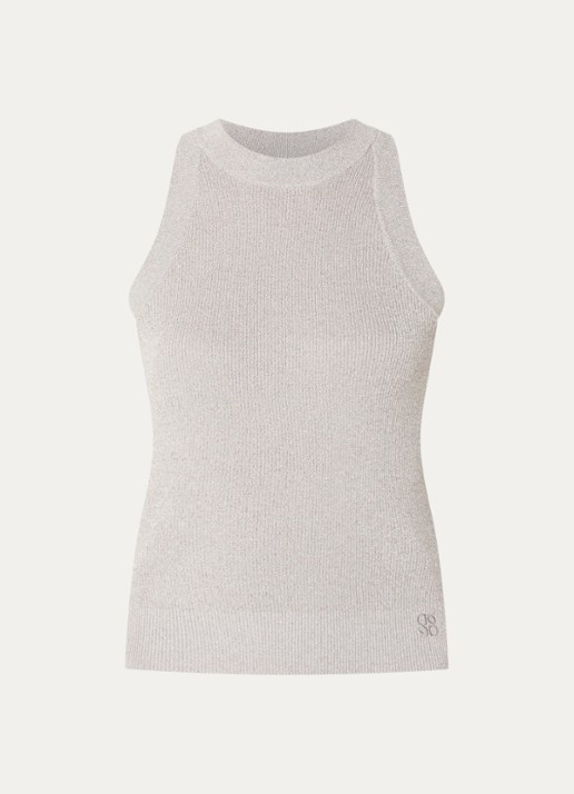 Dante 6 Noki tanktop met metallic finish - voorkant zilver