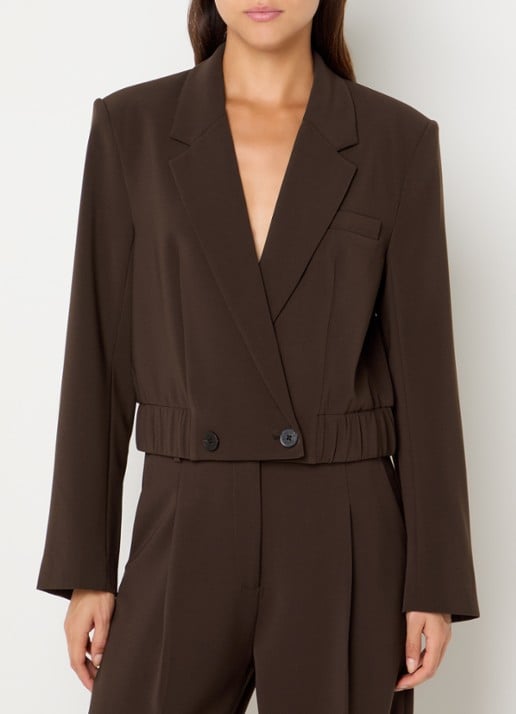 Dante 6 Reilley cropped blazer met borstzak