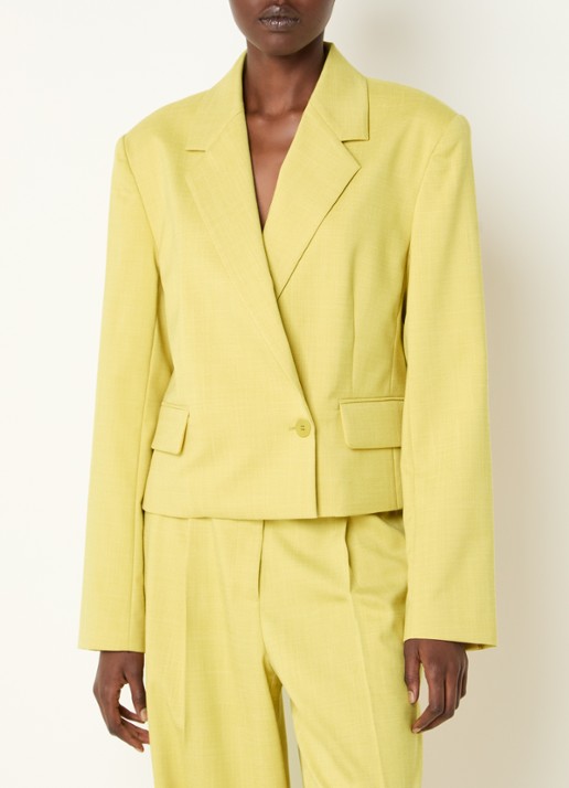 Dante 6 Reyes cropped blazer met gemêleerd dessin