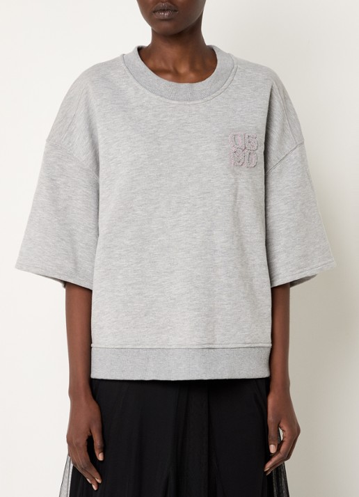 Dante 6 Rogue sweater met gemêleerd dessin en borduring