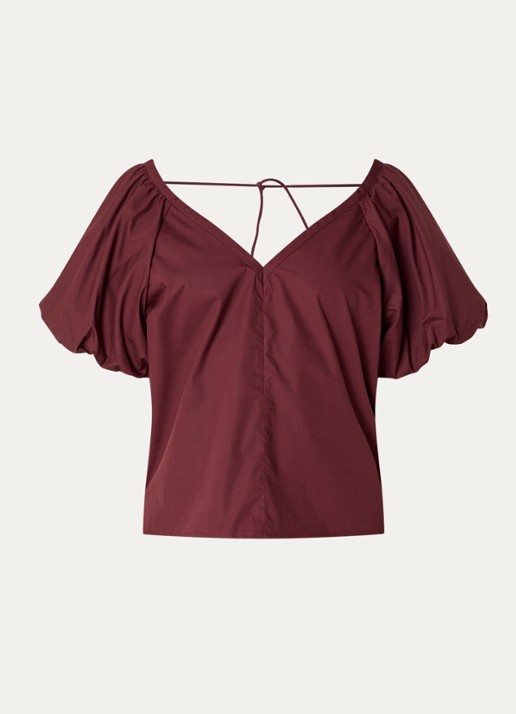 Dante 6 Rosalie tuniek met pofmouw - voorkant 3 bordeauxrood
