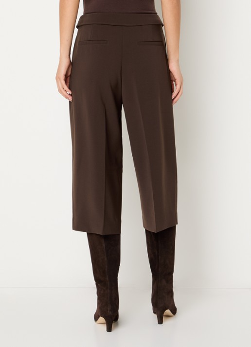 Dante 6 Tresor high waist loose fit korte broek met steekzakken - achterkant 4 donkerbruin